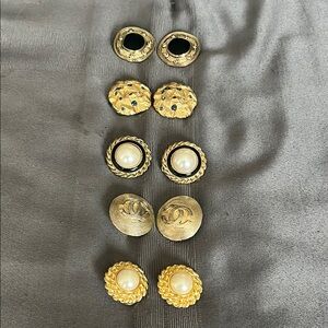 Clip on earrings set of five